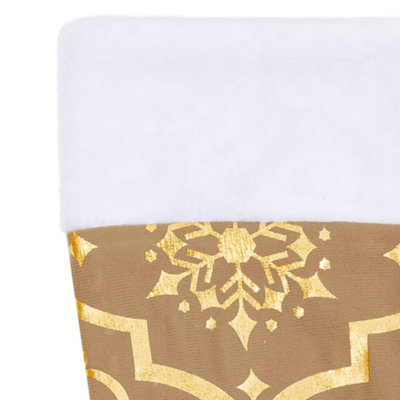 Luxury Christmas Tree Skirt with Sock Yellow 122 cm Fabric - 7