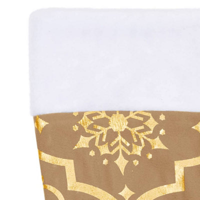 Luxury Christmas Tree Skirt with Sock Yellow 150 cm Fabric - 7