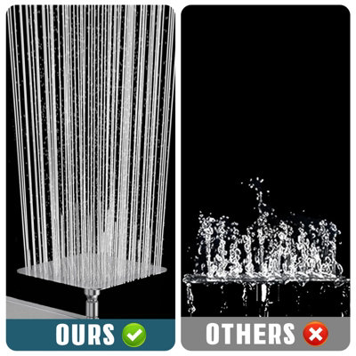 Luxury Chrome Square Dual Shower Head Riser Rail Set with Large ...