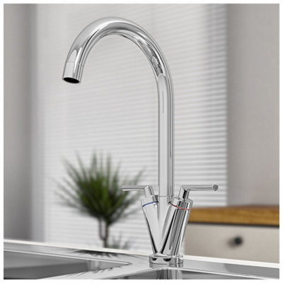 Luxury Chrome Two Handle Kitchen Sink Mixer