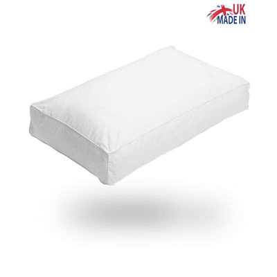 Luxury Cotton Box Pillow 100% Cotton Cover Hollowfibre Filling Non Allergenic Anti Dustmite