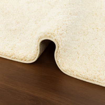 Luxury Cream Plush Area Rug 160x230 Soft Thick Living Room Carpet