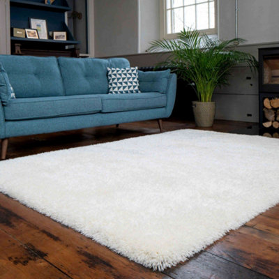 Luxury Cream Super Thick Shaggy Area Rug 120x170cm