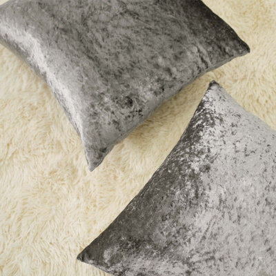 Luxury Crushed Velvet Set of 2 Filled Cushions and Covers