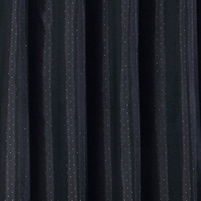 Luxury Diamante 100% Polyester Shower Curtain - Black