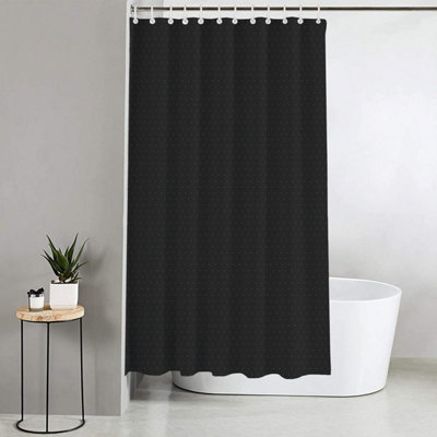 Luxury Diamante 100% Polyester Shower Curtain - Black - 8