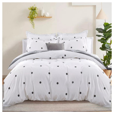 Luxury Duvet Cover Reversible Dotted 3- Piece  Single Double King Super King Size Quilt Covers