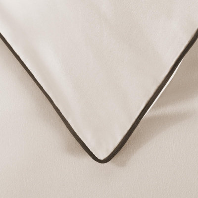 Luxury Duvet Cover Set Piped Edge Soft Quilt Pillowcase Bedding, Superking