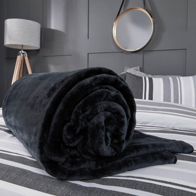 Luxury Faux Fur Large Mink Fleece Throw Blanket