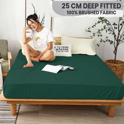 Luxury Fitted Sheet 25 CM Extra Deep Hotel Quality Bedroom Anti Allergic Fitted Bed Sheet