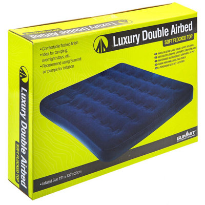 Luxury Flocked Double Airbed Camping - Outdoor Leisure