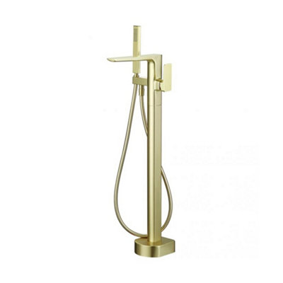 Luxury Freestanding Bath Shower Mixer in Brushed Brass Price Comparisons | Compare The Build