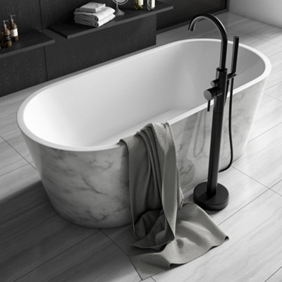 Luxury Freestanding Bath Shower Mixer in Matt Black