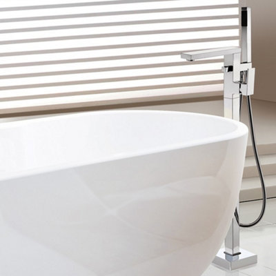 Luxury Freestanding Bath Shower Mixer in Polished Chrome