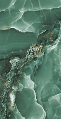 Luxury Green Onyx Marble Effect 60x120 Large Polished Porcelain Tile (Pack of Two with Coverage of 1.44sqm)