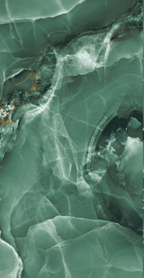 Luxury Green Onyx Marble Effect 60x120 Large Polished Porcelain Tile (Pack of Two with Coverage of 1.44sqm)