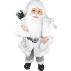 Luxury Grey Father Christmas Figure 45cm