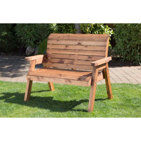 Luxury Hand Made Traditional 2 Seater Chunky Rustic Wooden Garden Bench Furniture