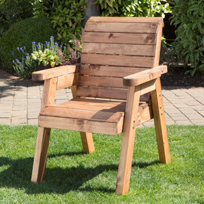 Luxury Hand Made Traditional Chunky Rustic Wooden Garden Chair Furniture Flat Packed