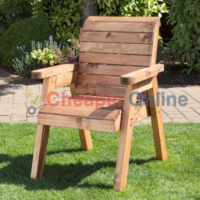 Luxury Hand Made Traditional Chunky Rustic Wooden Garden Chair Furniture Flat Packed