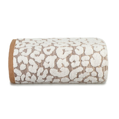 Luxury Jacquard Leopard Bath Towel - Natural
