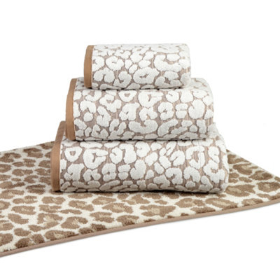 Luxury Jacquard Leopard Hand Towel - Natural - 6
