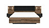 Luxury King Size Bed Euro Frame Padded Headboard LED Light USB Chargers Bedside Cabinets Oak Black Kassel