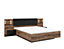 Luxury King Size Bed Ottoman Storage with LED Lights USB Chargers Bedside Cabinets Lift Up Euro Frame Oak Black Kassel