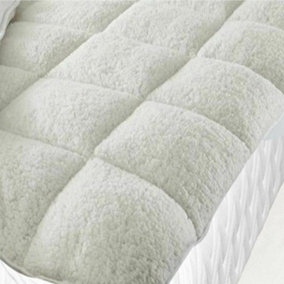 Luxury King Size Super Soft Teddy Mattress Topper Enhancer Bedding
