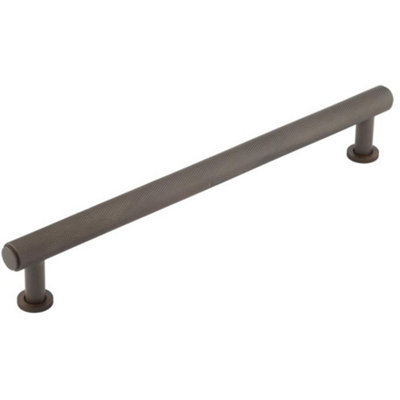 Luxury Knurled Cabinet Handle in Dark Bronze - 224mm - Kitchen Drawer Pull Handle