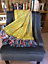 Luxury large recycled throw Lime 55"x64" with trim. Micro striped design.
