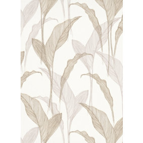 Luxury Leaves by  Elle Decoration -  Embossed beige