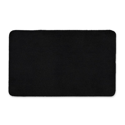 Luxury Microfibre Bath Mat Non-Slip - Black | DIY at B&Q