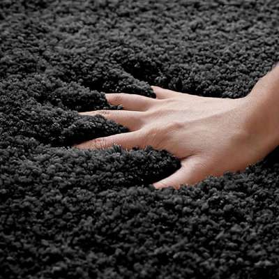 Luxury Microfibre Bath Mat Non-Slip - Black