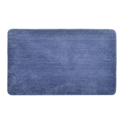 Luxury Microfibre Bath Mat Non-Slip - Mid Blue