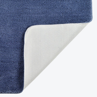Luxury Microfibre Bath Mat Non-Slip - Mid Blue - 3