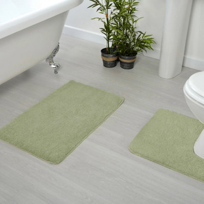 Luxury Microfibre Bath Mat Non-Slip - Sage Green - 4