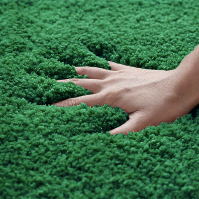 Luxury Microfibre Pedestal Mat Non-Slip - Dark Green