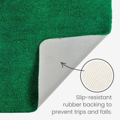 Luxury Microfibre Pedestal Mat Non-Slip - Dark Green - 3