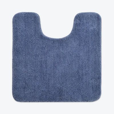 Luxury Microfibre Pedestal Mat Non-Slip - Mid Blue Price Comparisons | Compare The Build