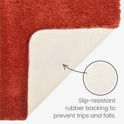 Luxury Microfibre Pedestal Mat Non-Slip - Terracotta