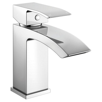 Luxury Modern Curve Standard Mono Basin Mixer - Chrome