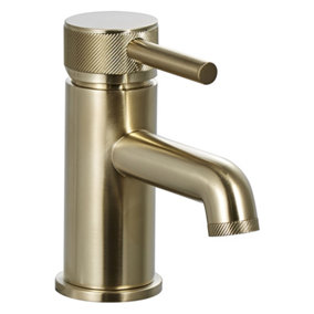 Luxury Modern Mono Basin Mixer - Brushed Brass