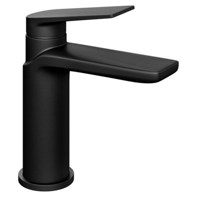 Luxury Modern Standard Sleek Mono Basin Mixer - Black | DIY at B&Q