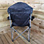 Luxury Padded High Back Folding Outdoor / Camping / Fishing Chair in Black