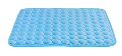 Luxury Pet Dog Cooling Gel Pad Cool Mat Bed Pillow Cushion Mattress Heat Relief - Blue - Medium