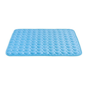 Luxury Pet Dog Cooling Gel Pad Cool Mat Bed Pillow Cushion Mattress Heat Relief - Blue - Medium