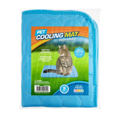 Luxury Pet Dog Cooling Gel Pad Cool Mat Bed Pillow Cushion Mattress Heat Relief - Blue - Small