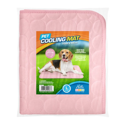 Luxury Pet Dog Cooling Gel Pad Cool Mat Bed Pillow Cushion Mattress Heat Relief - Pink - Large