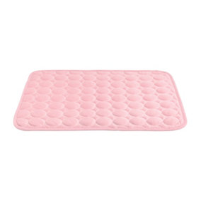 Luxury Pet Dog Cooling Gel Pad Cool Mat Bed Pillow Cushion Mattress Heat Relief - Pink - Medium
